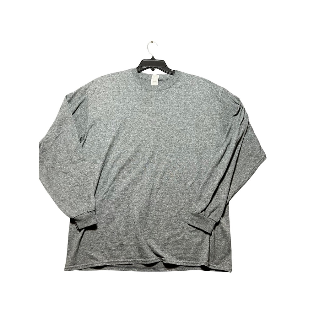 Gildan Long Sleeve T-Shirt Mens XL Gray Excellent‎ Ultra Cotton Crew Neck
